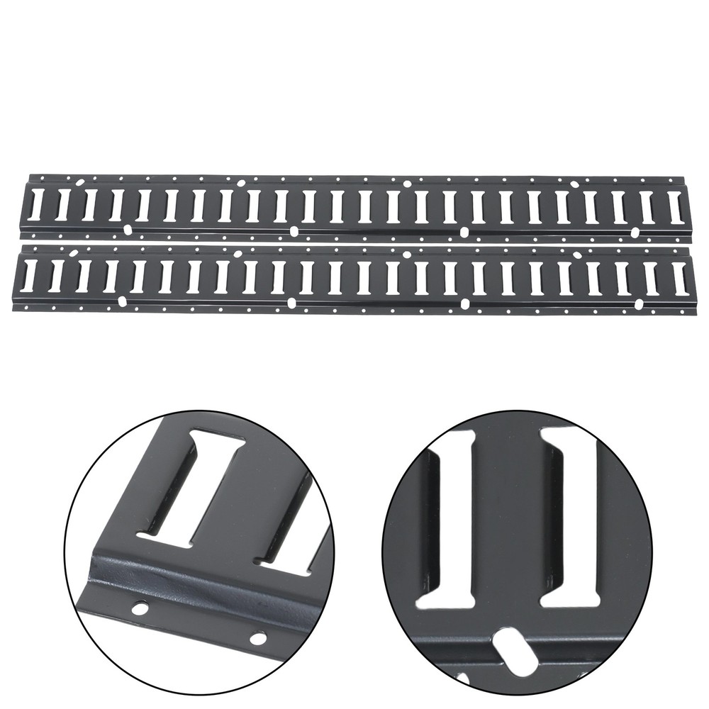 Labwork 10 Pack 4' E Track Tie Down Rail Galvanized Steel Rail Powder-Coat Black