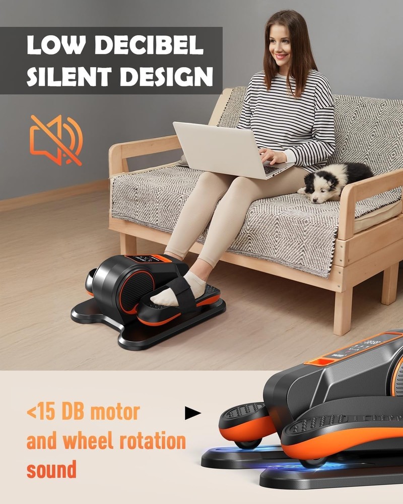 Under Desk Electric Elliptical Leg Exerciser - 13 Speeds with Remote Control