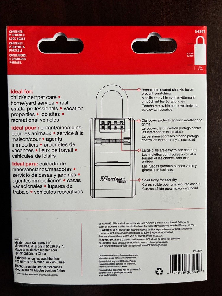 master lock portable lock box dual 4 digit code DUAL