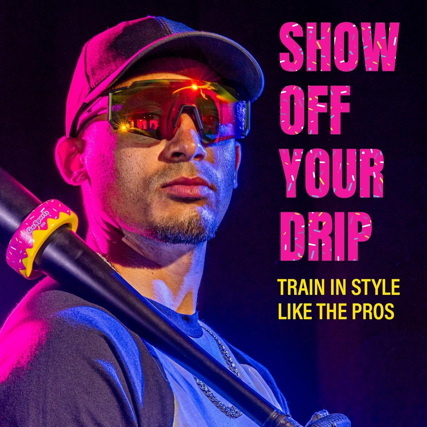 Baseball and Softball Bat Donuts - 2 Pack Baseball Drip Bat Weights - 16 oz &...