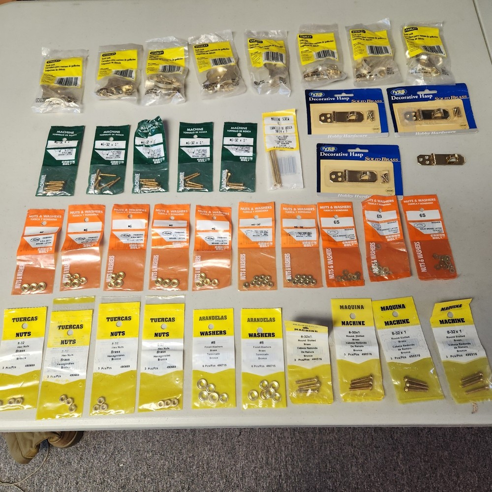 Brass Hardware - 38 Packs,  Hasps, Sash  Locks  & more