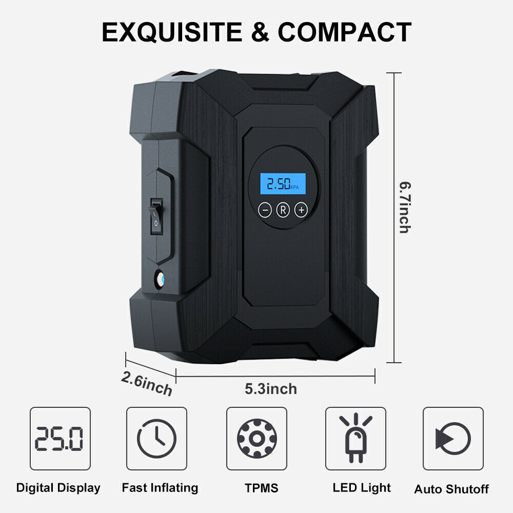 Car Air Tire Pump Inflator Portable Compressor Digital Electric Auto 150PSI 12V