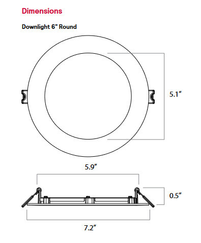 Philips Lightolier FD6R LED Flat Downlight dual select, CCT selector (2700K,