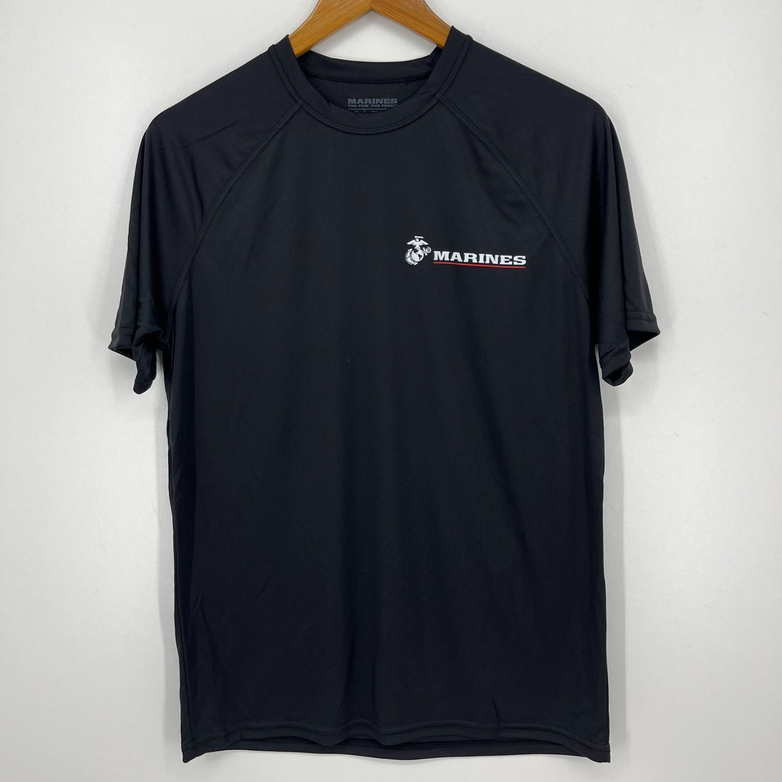 USMC Marines Short Sleeve T-Shirt Men's Size S Black Moisture Wicking USA NWOT