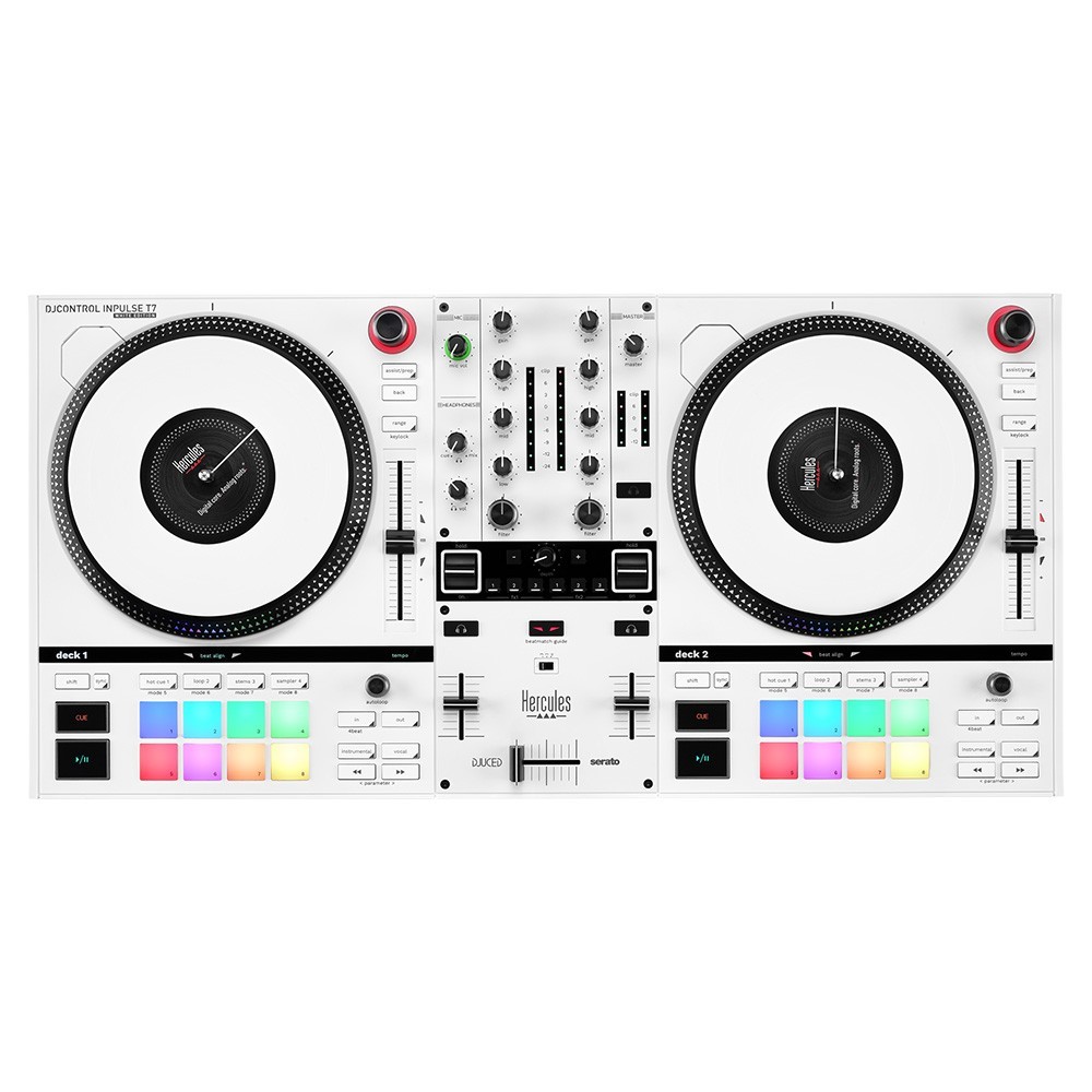 Hercules DJ Inpulse T7 DJ Controller White for Serato DJ Lite & DJuiced DJ