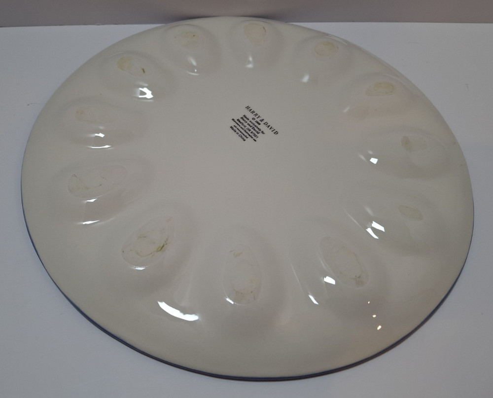 Harry & David 2008 Easter Egg/Deviled Egg Platter Ceramic Porcelain 12 Egg Beds
