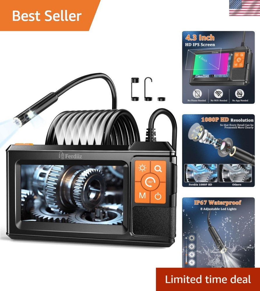 Dual-Lens Borescope with 4.3