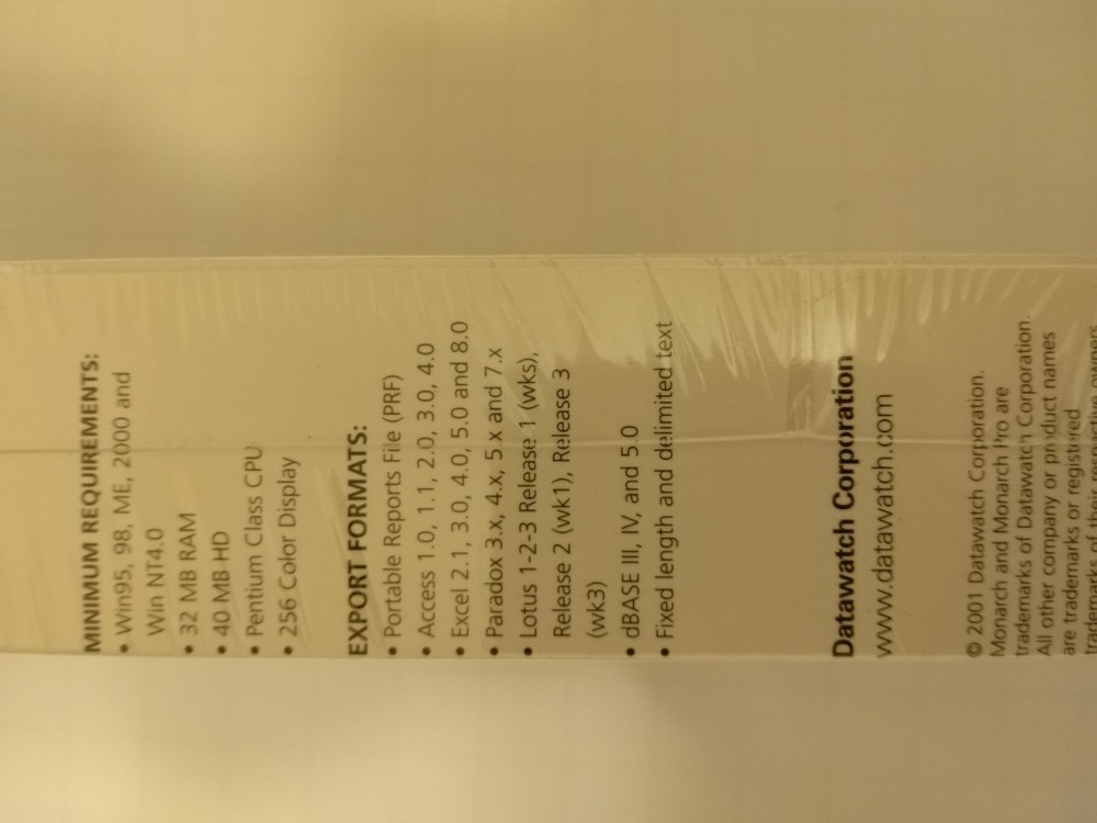 Monarch V6.0 Software New in Box, Sealed - produced by Datawatch