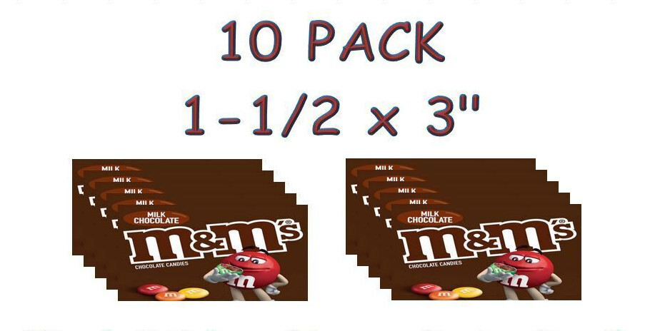 10 PACK Candy Vending Machine Label Sticker Decal 1.5 x 3"