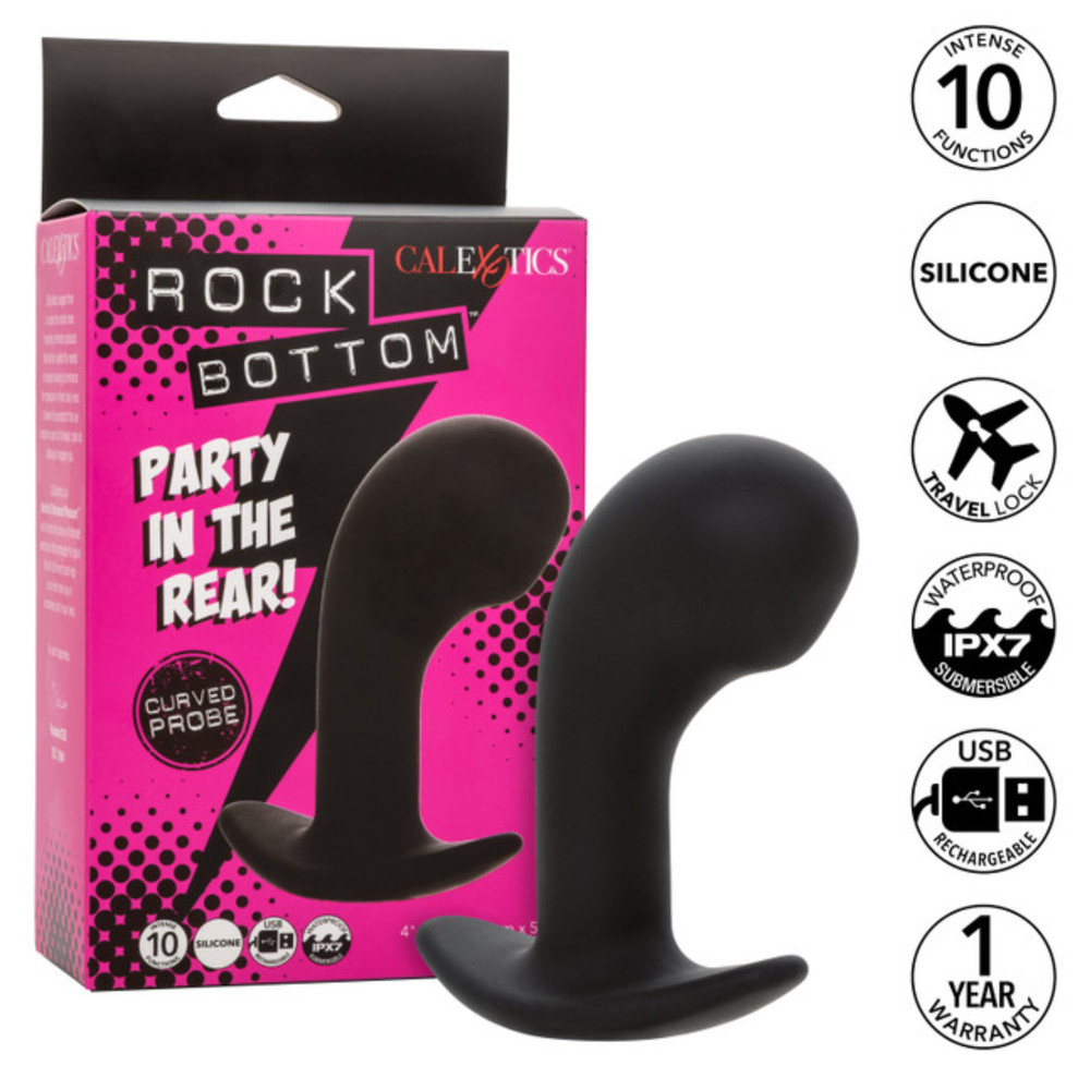 Vibrating Rechargeable Anal Butt Curved Plug Multi-Speed Prostate Stimulator