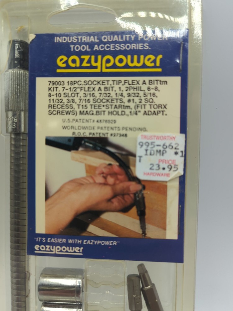 NOS Eazypower 79003 18 Piece Socket Tip Flex Set New Sealed