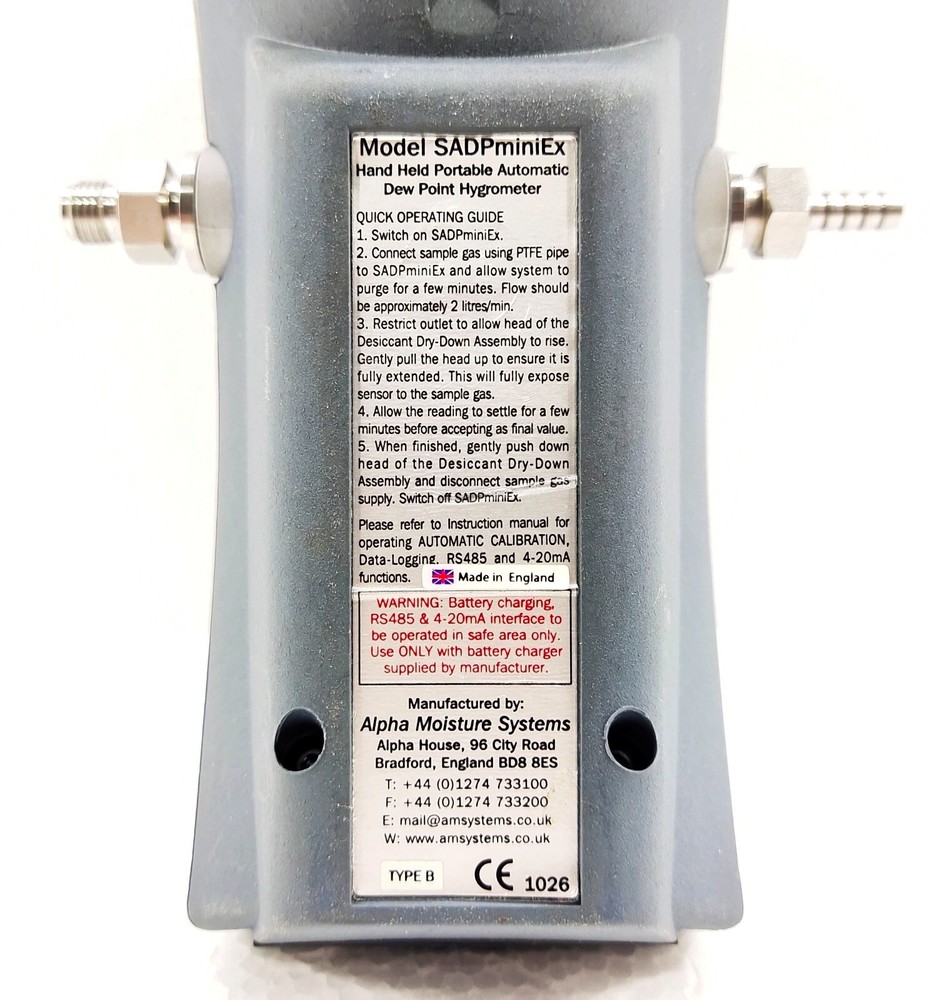ALPHA MOISTURE SYSTEMS SADPMINIEX AUTOMATIC DEWPOINT HYGROMETER