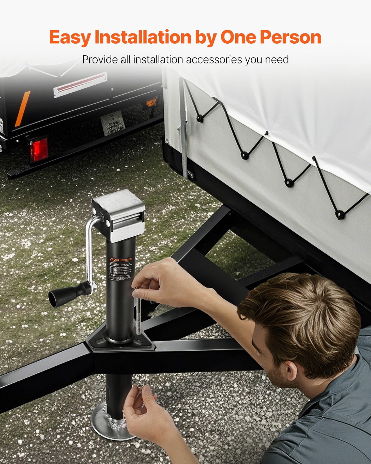 VEVOR A-Frame Trailer Jack 5000 lb Bolt-On Tongue Jack, New