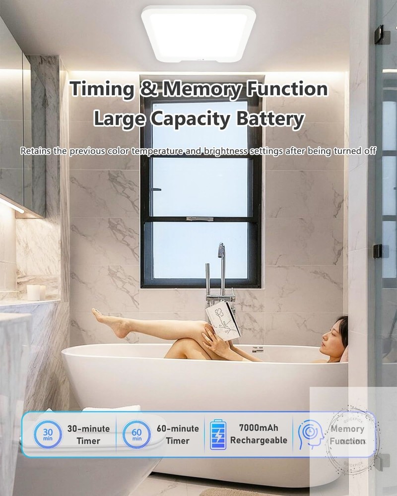 Rechargeable Motion Sensor Ceiling Light with Remote, Dimmable Magnetic Mount