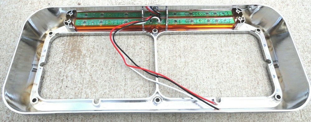 Headlight Bezel for Rectangular Dual Headlight Amber Lens/19 LEDs Bar UP#32358