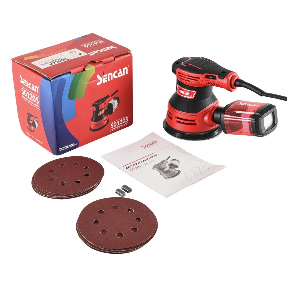 5" Electric Random Orbital Sander, 2.5 Amp Power Variable Speed Palm Sander w...