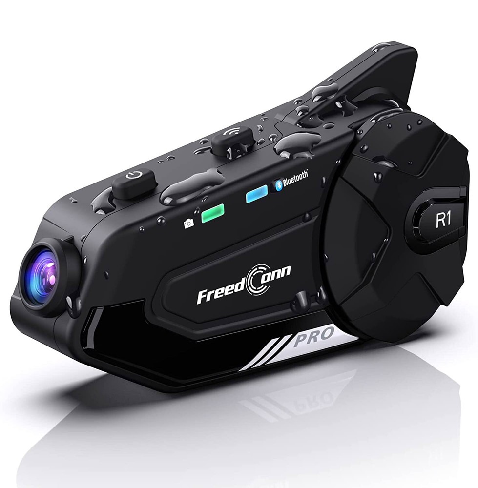 Bluetooth Motorcycle Intercom Headset Helmet Communication  2K Camera Recorder