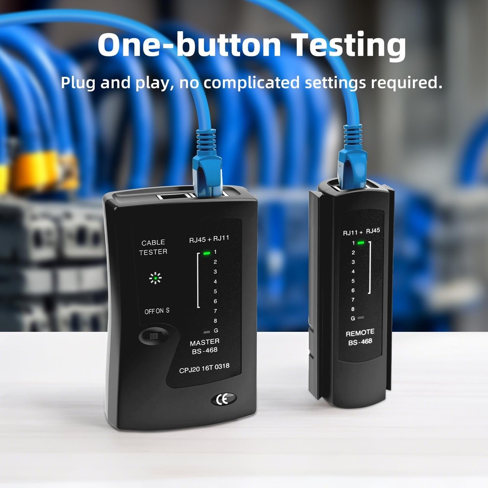 Mcbazel Network Cable Tester for RJ45 RJ11, Ethernet Tool Black