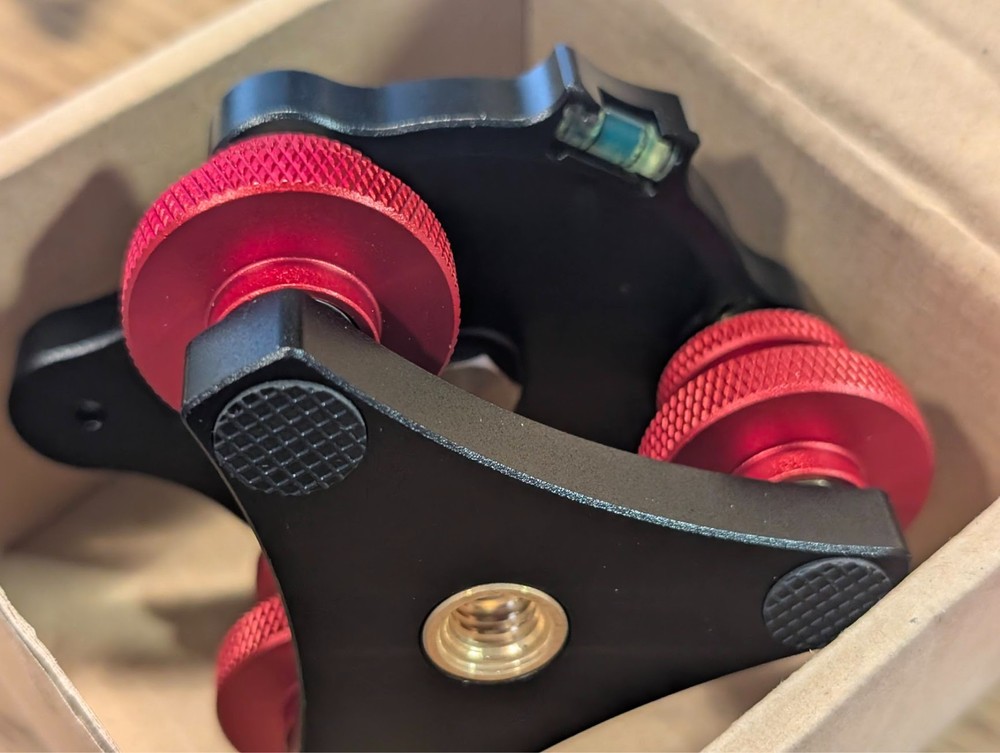 LP-64 Camera Tripod Head Leveling Base Triple-wheel Precision Leveler Adapter