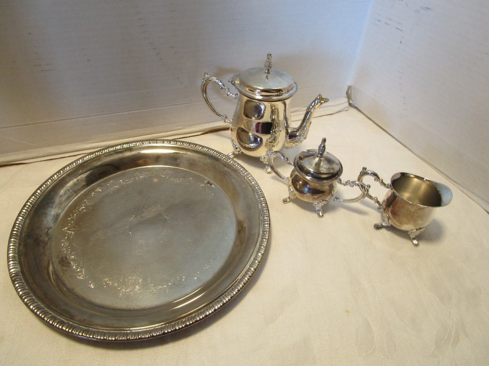 Vintage Godinger Silver Plated 4-Piece Tea serving set 1980’s