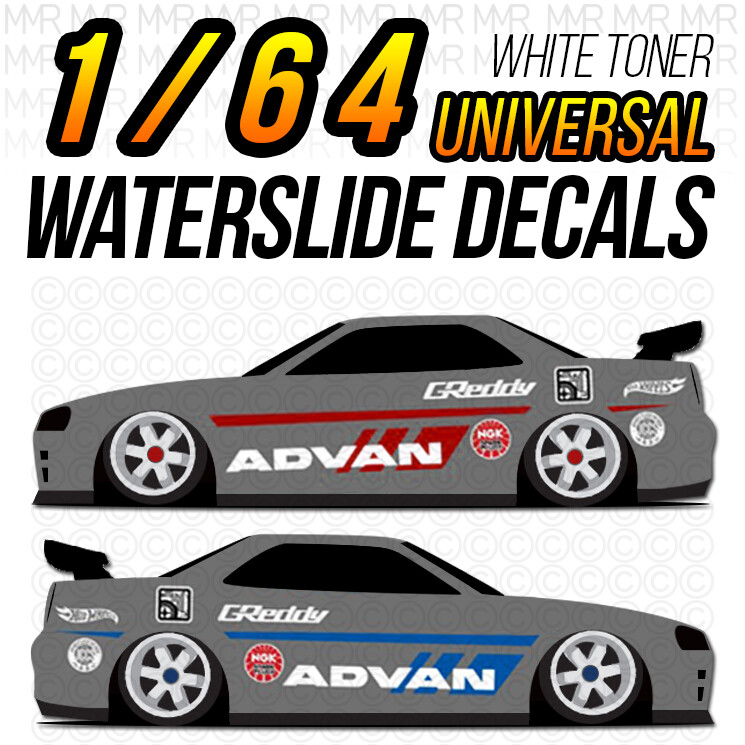 1/64 Scale ADVAN ZERO Custom White Toner Universal WaterSlide Decal for Hot