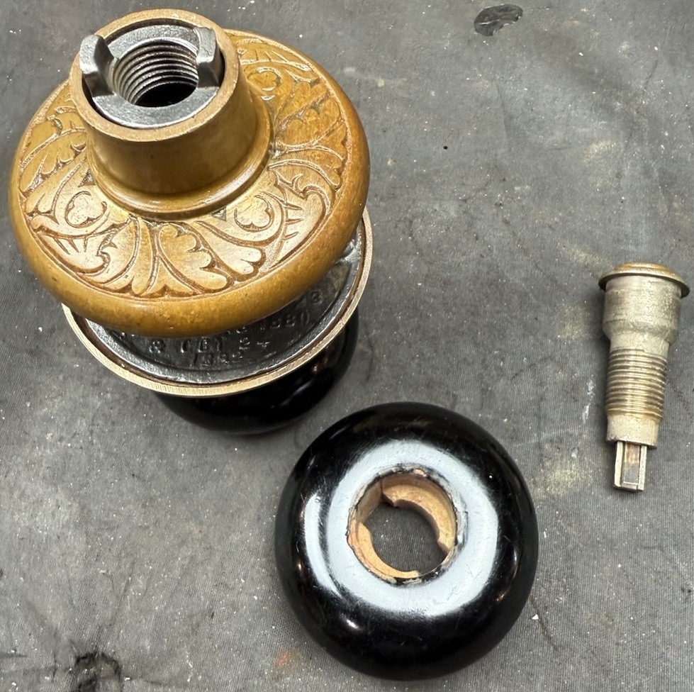 Push Button Door Knobs - Brass And Porcelain Designed By Augustus Prouty 1880