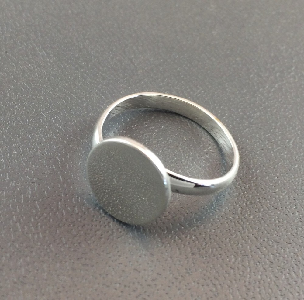 Sterling Silver Ring Blank with 12mm Pad Adjustable 925 Quality Finding HEA