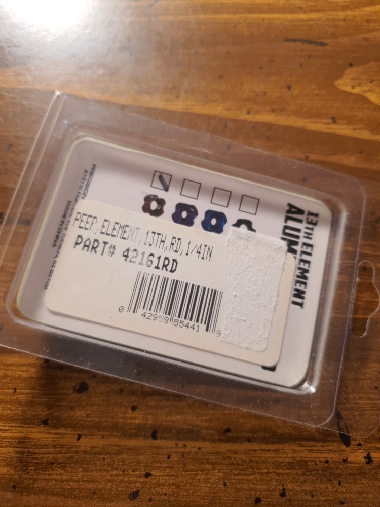 PSE 13TH ELEMENT ALUMINUM PEEP 1/4 RED