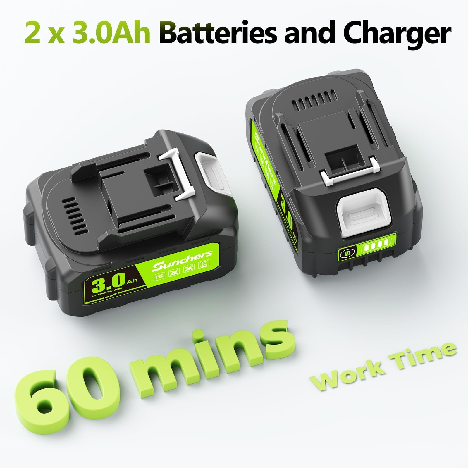 Leaf Blower Cordless with 2 x 3.0Ah Battery and Charger, 780CFM 260MPH Electric