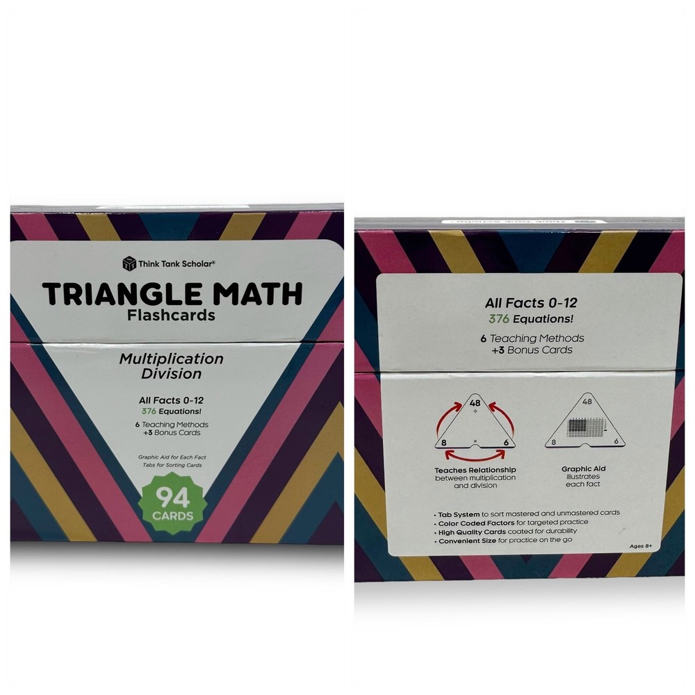 Flash Cards Math Skills Practice Test Prep Subtraction Division Multiplication