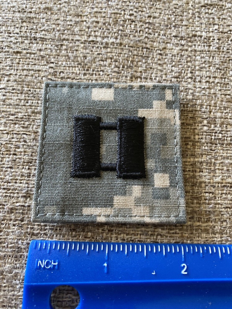 US Army Captain CPT O-3 Rank ACU Hook / Loop Pattern Military Patch INV6570