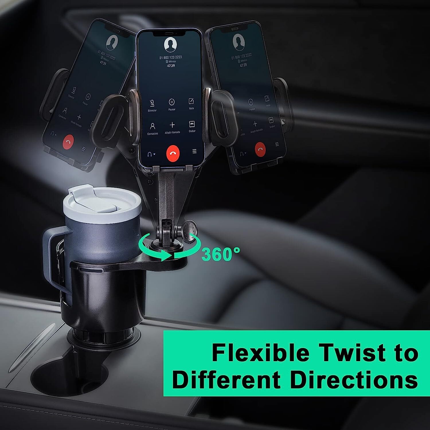 Car Cup Holder Phone Mount Universal Auto Cell Phone Stand with Drink Expand