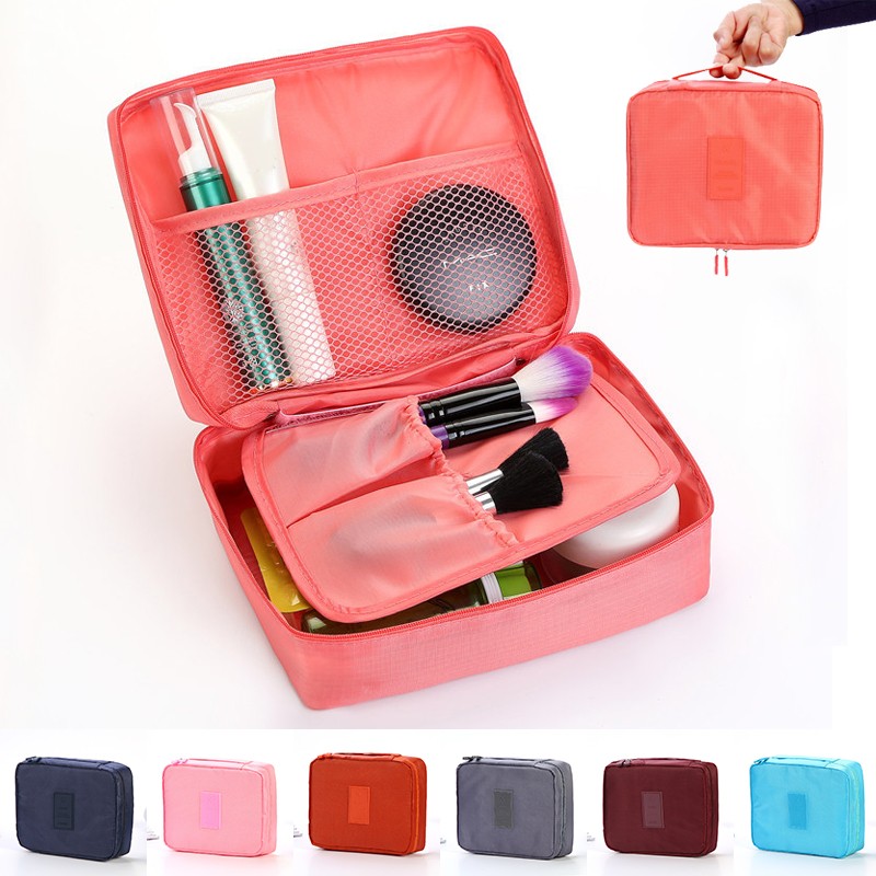 Travel sized make-up bag Waterproof Divider Multi-grid Pockets