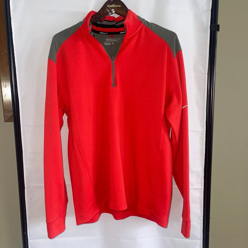 NIKE GOLF men's Tour Performance pullover - long sleeve. active. zip - large