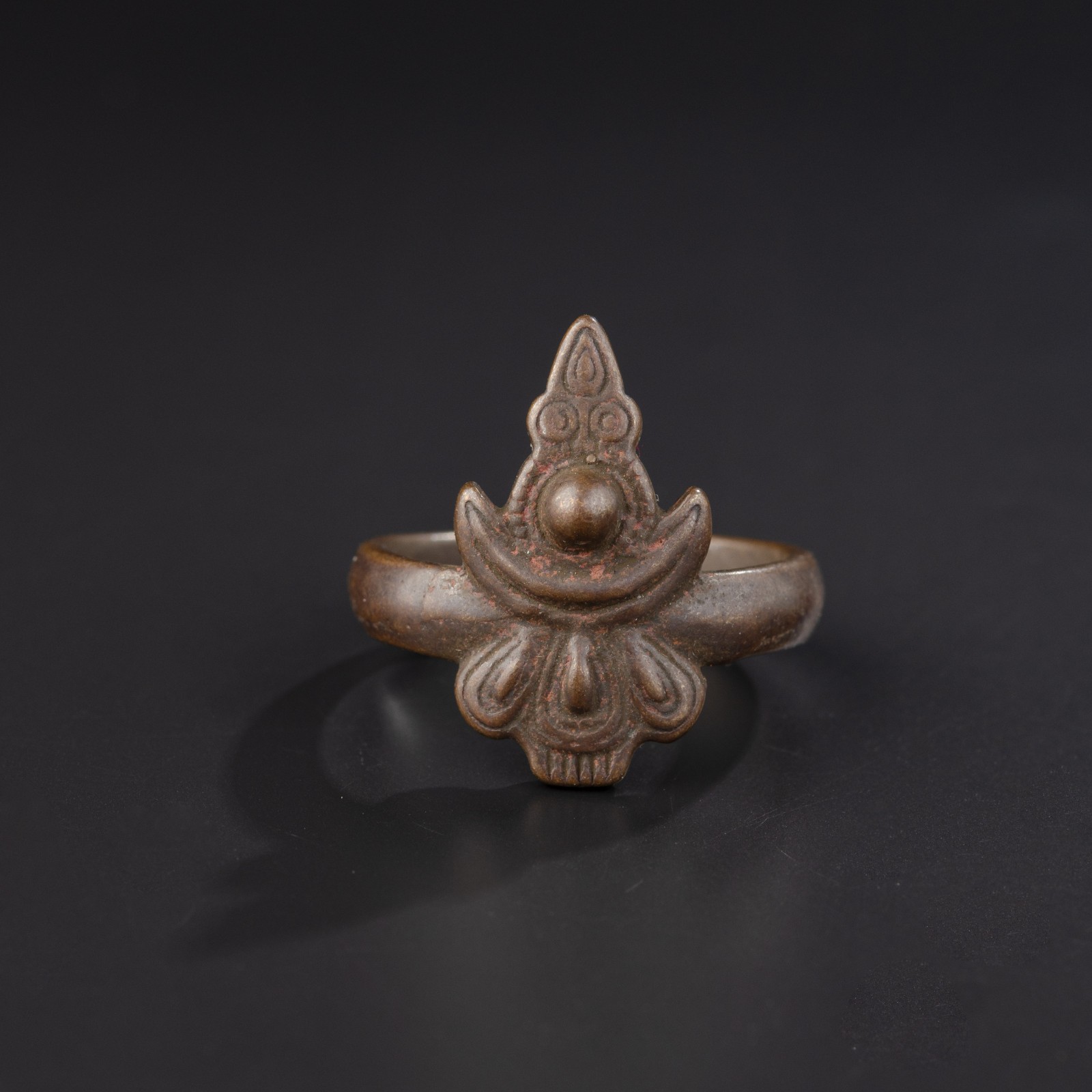 Tibetan Bronze Amulet Ring – Size 8