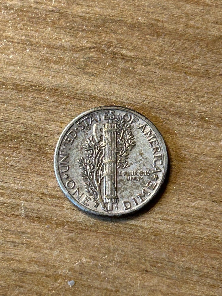 1944S Mercury Dime AU