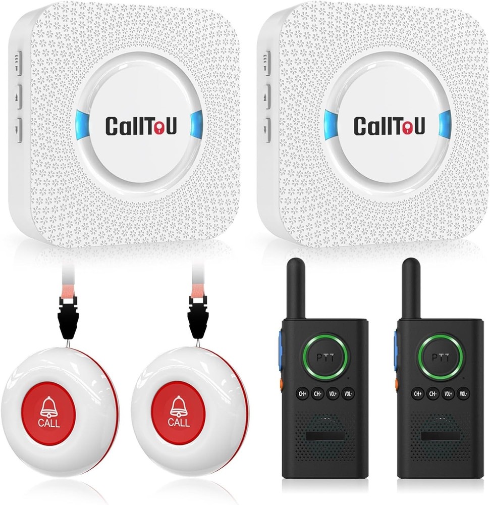 Caregiver Pager Wireless Alert Button Home Intercom System Long Range 2 Way R...