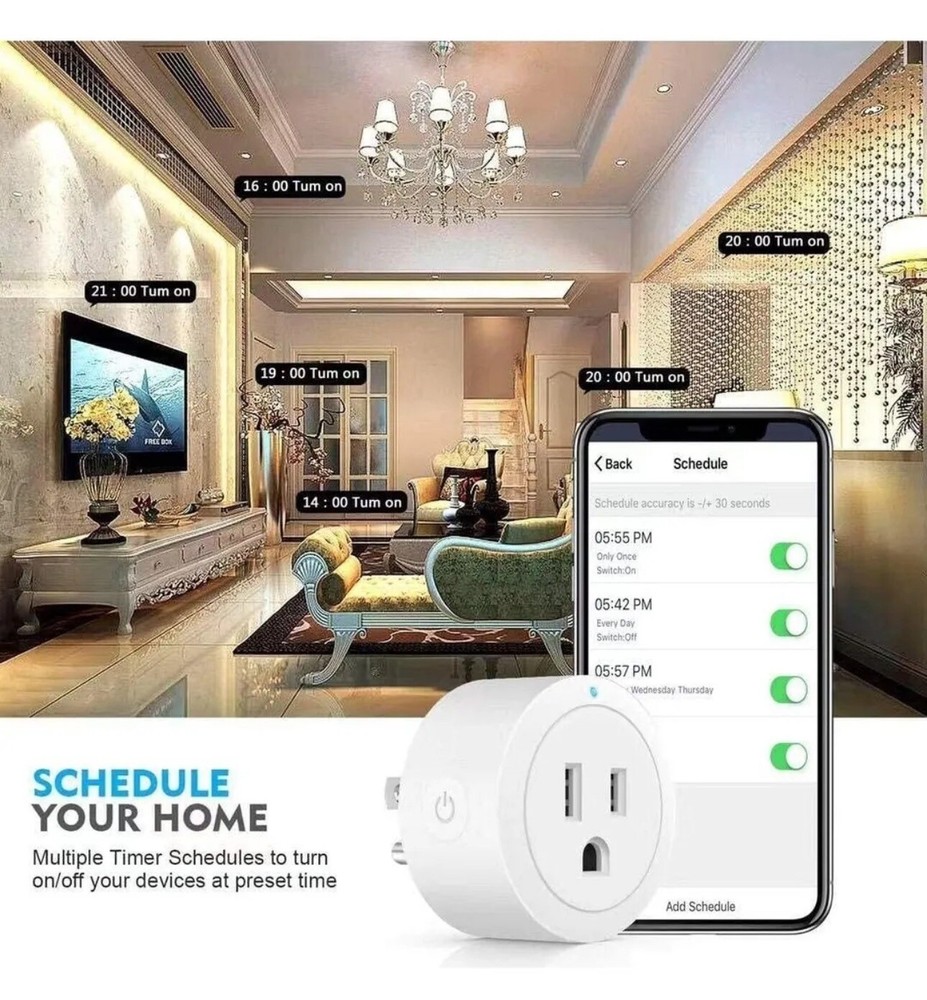 Amysen Smart Plug, Smart Outlet Bluetooth Mesh WIFI Amazon Alexa App 4 Pack
