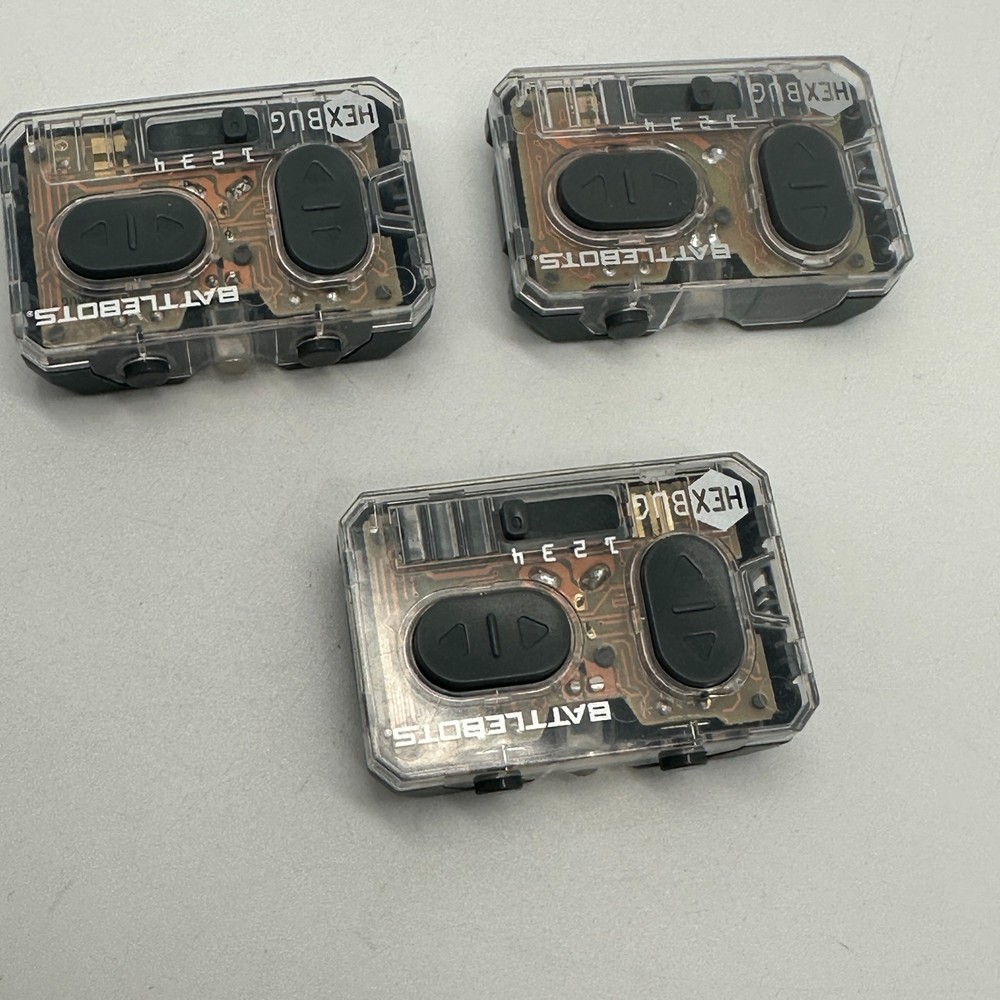 3 HexBug Battlebots Transparent Gray Handheld Remote Controls Only. All Tested