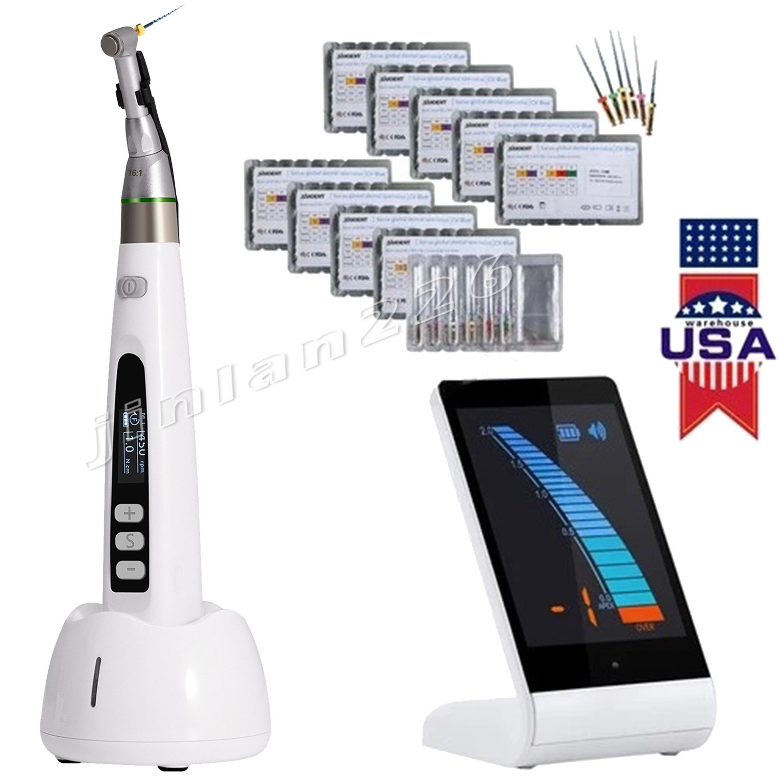 Dental Wireless 16:1 Mini Endo Motor LED Handpiece / Root Canal Apex Locator New