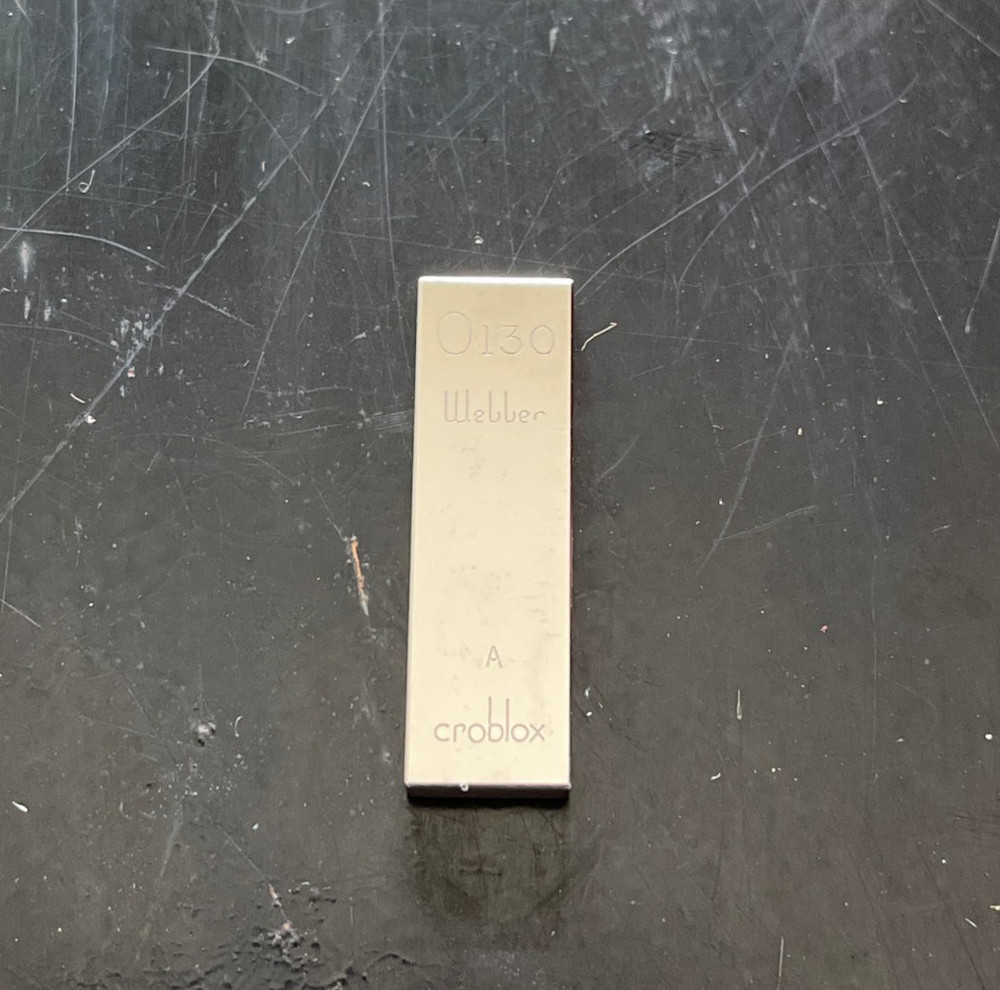 .130" Starrett-Webber Gage Block with certification