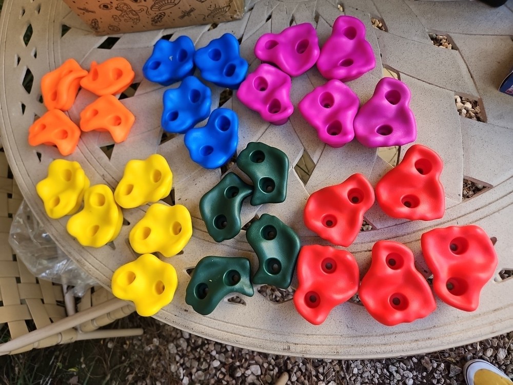TRYMAKER 27 PCS Rock Wall Climbing Holds w Mounting Hardware