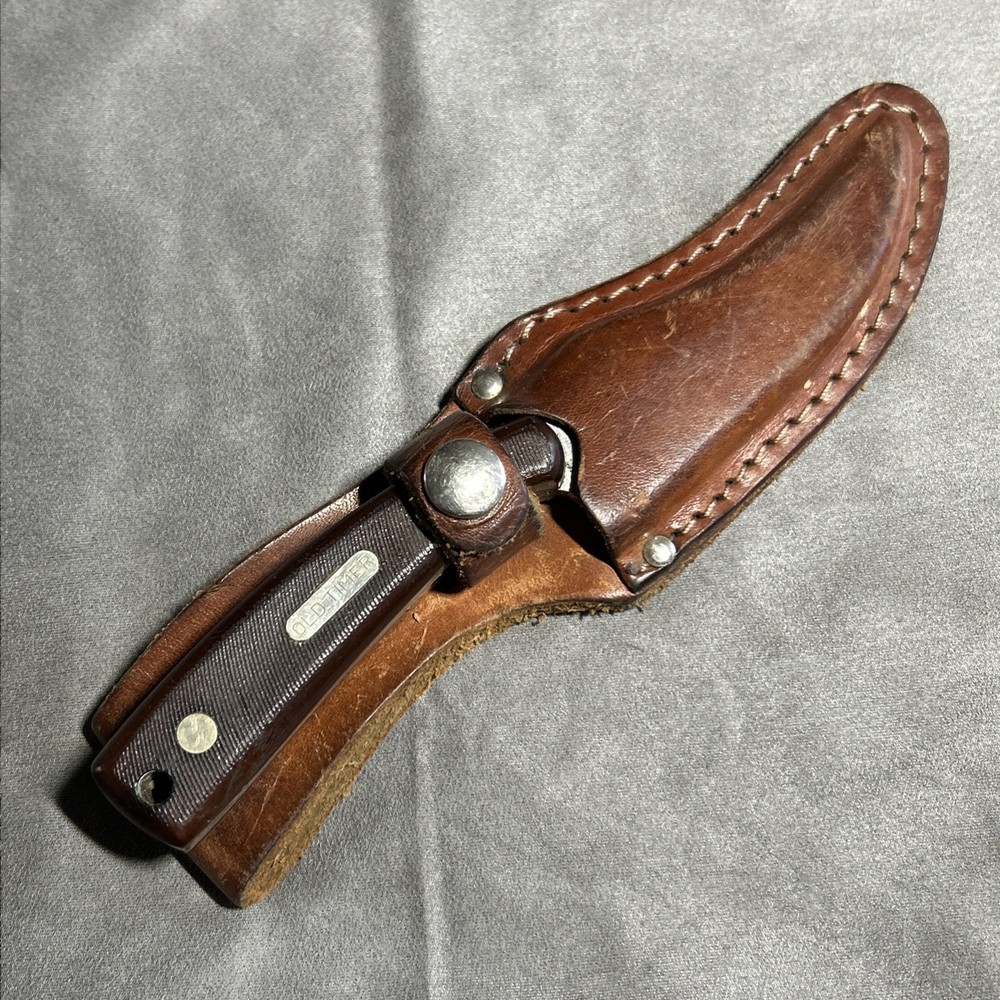 VINTAGE SCHRADE 152 USA OLD TIMER SHARPFINGER FIXED BLADE KNIFE W/SHEATH
