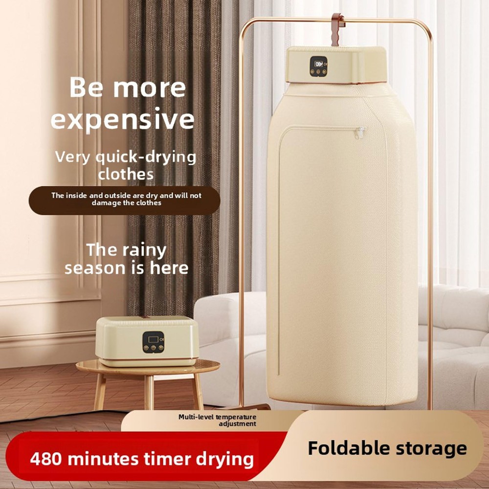 Portable Dryer Mini Compact 600W Adjustable Timer Quiet Fast Machine