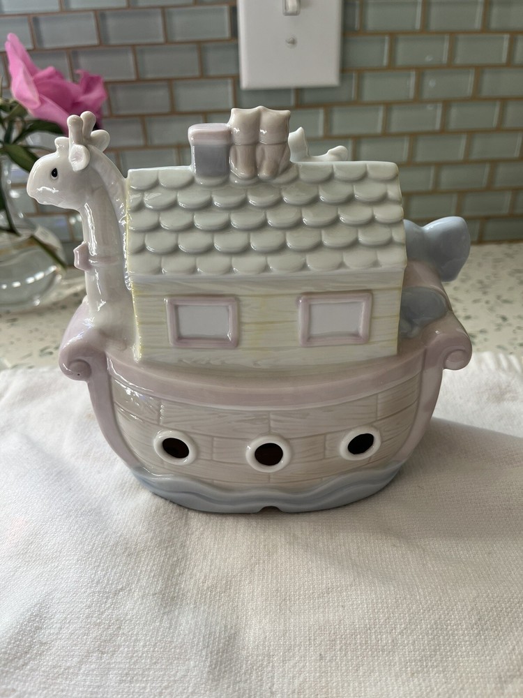 VTG Precious Moments Collection Noah's Ark Ceramic Night Light Lamp, ENESCO '92