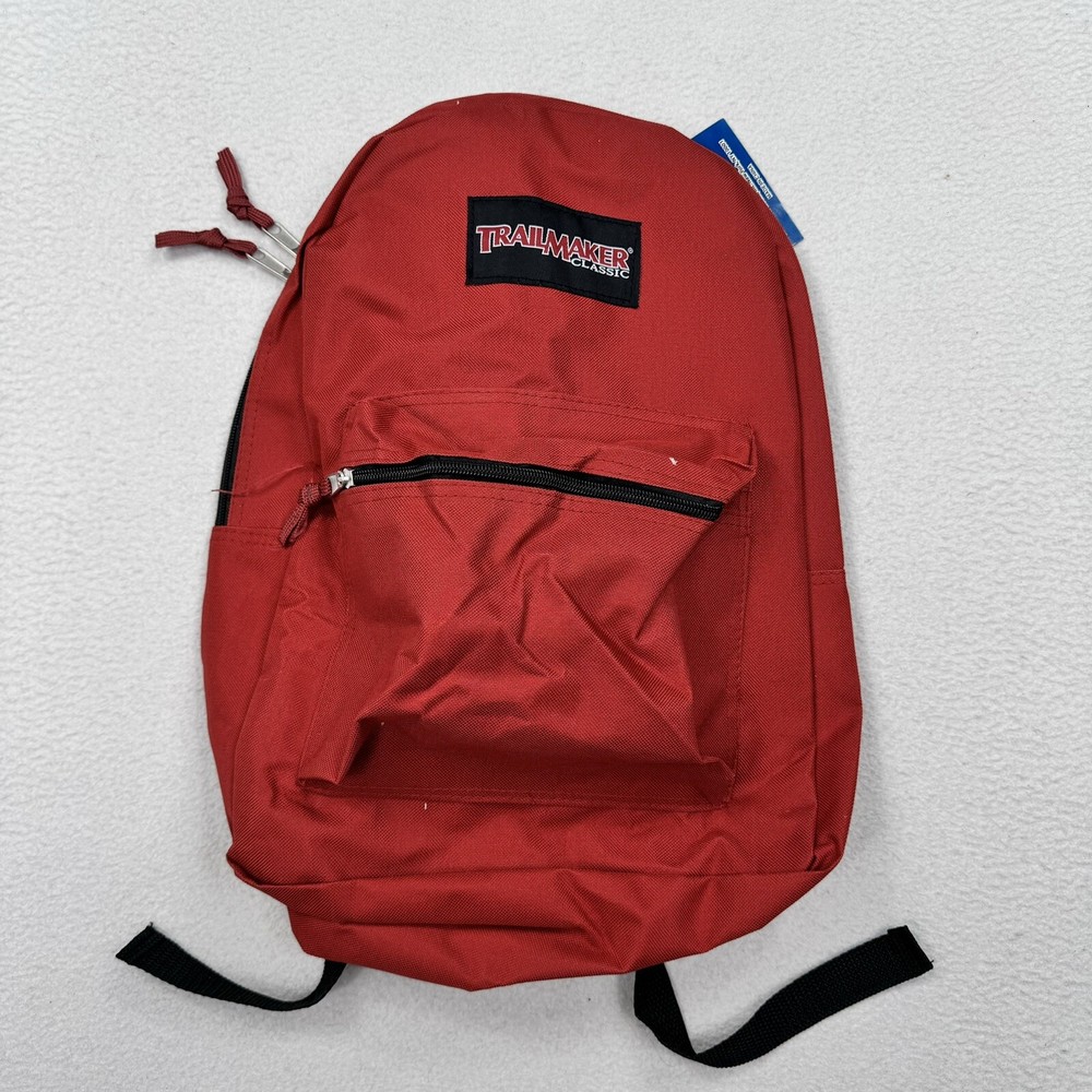 Vintage Trailmaker Classic 2 Pocket Backpack Red 14" Retro School