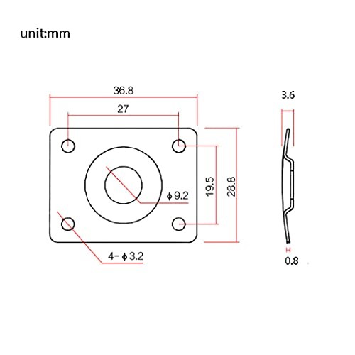 Square Metal 1/4 Output Jack Plate Input Socket for Electric Small, Gold