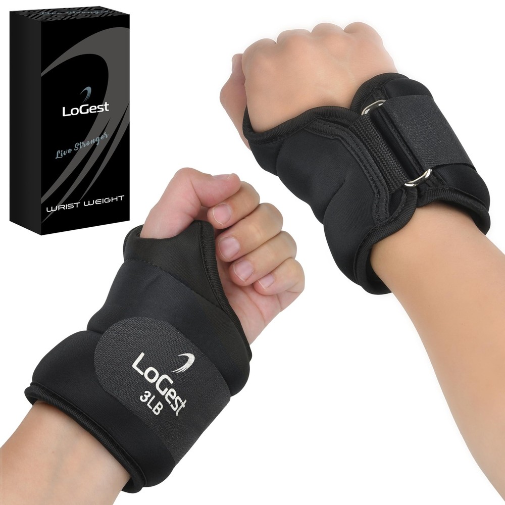 Wrist Weight with Thumb Loops & Hook-and-Loop Closures - 1lb, 2lbs, 2.5lbs, 3...