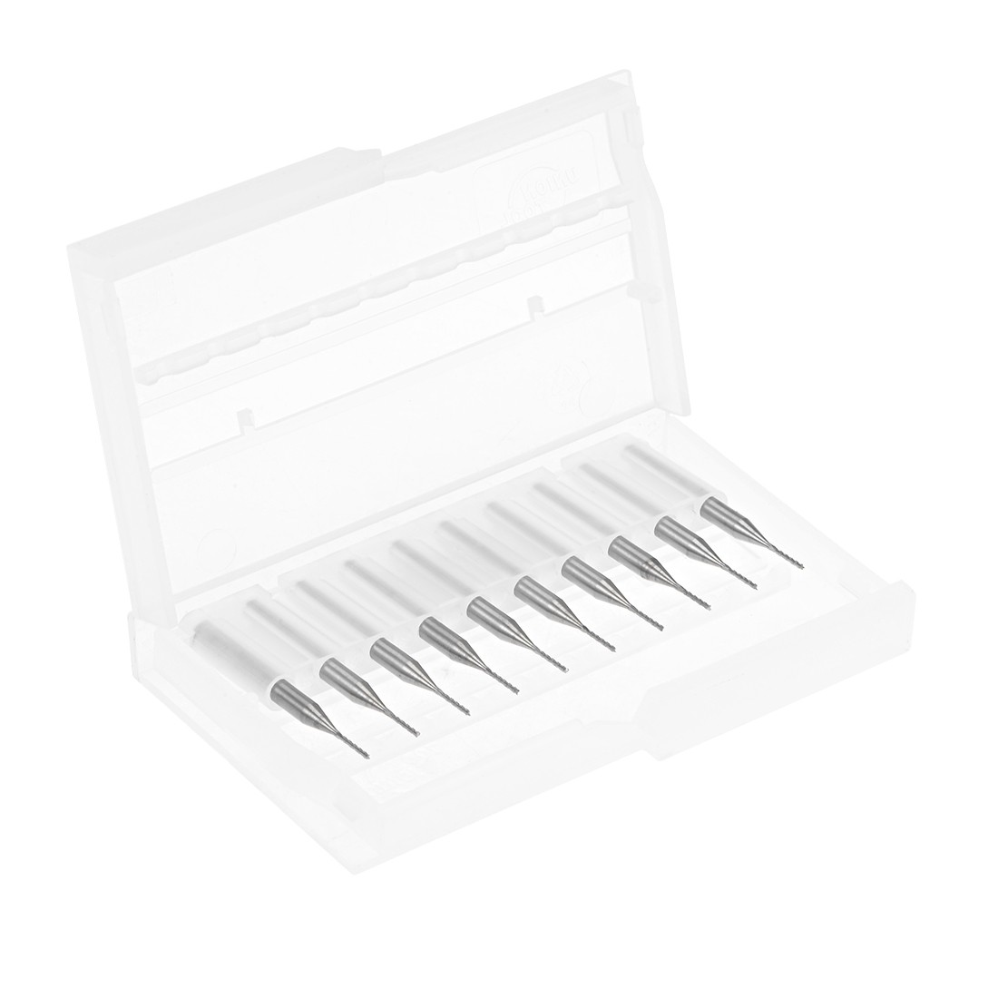 10pcs 0.8mm Carbide End Mill Engraving Router Bits for PCB Machine 1/8" Shank