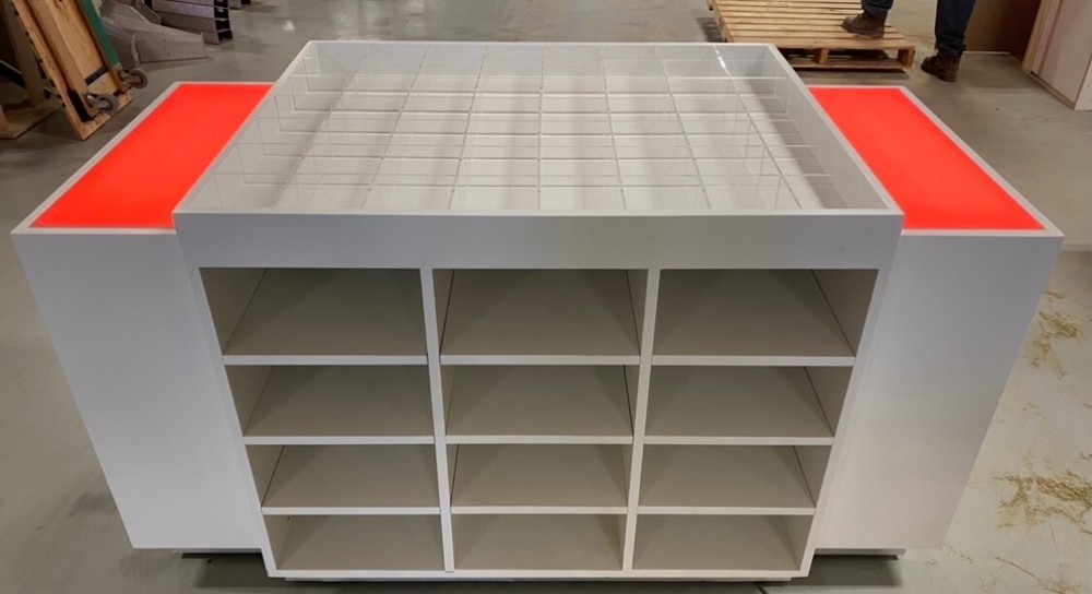 Steve Madden Custom LED Retail Display Fixture / Table / Showcase / Storage
